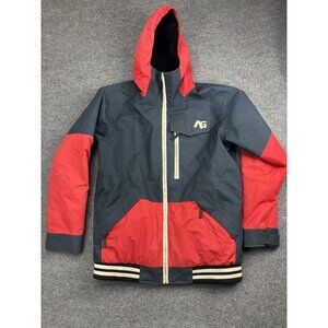 Analog Greed Jacket Mens Large Blue Red Hooded Snowboard Ski 10,000mm 5,000g